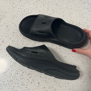 Womens Hoka Recovery Slide Black